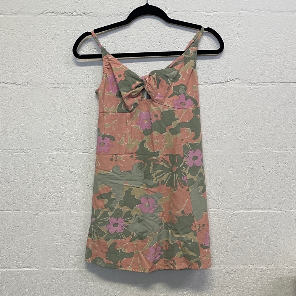 Jessica Simpson Floral Mini Dress in Pink and Green
